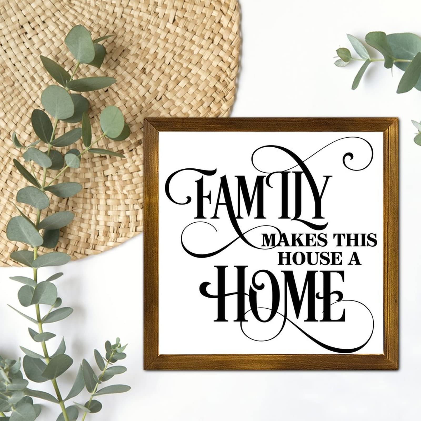 Cartel De Madera Rústica 'In This House We Do Family' - Decoración Hogar Familiar