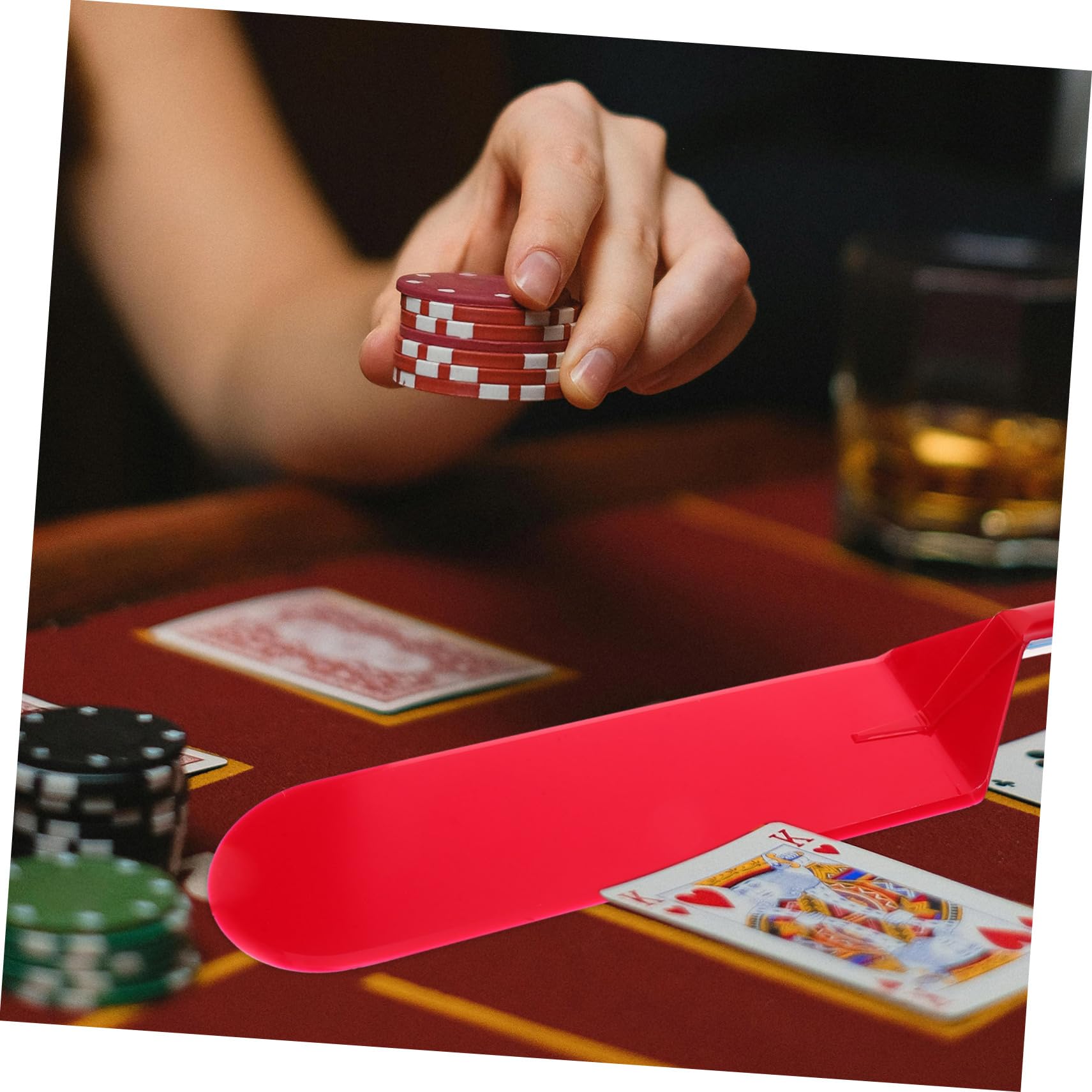BESTonZON 4 Stück Spielkartenschaufel heriditary Spielkarten Spieltisch Zubehör Karten mischmaschinen Pokerkarten Kartenspielen Kunststoffhändler Tischschaufel Plastik