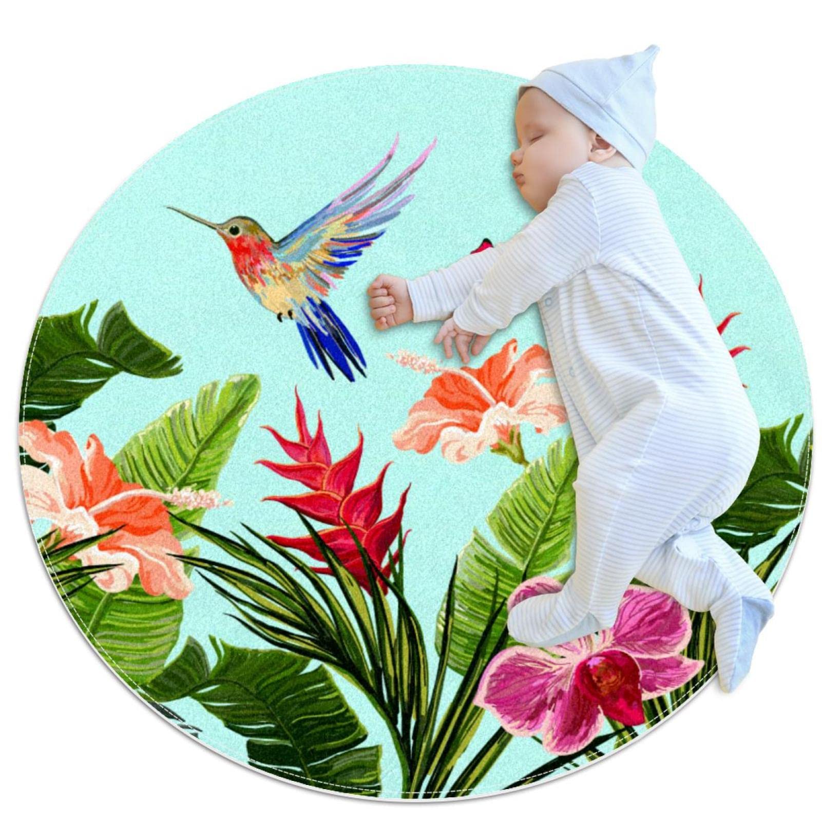 Alfombra para niños y niñas JDEZ con diseño de colibrí que llena de alegría el dormitorio