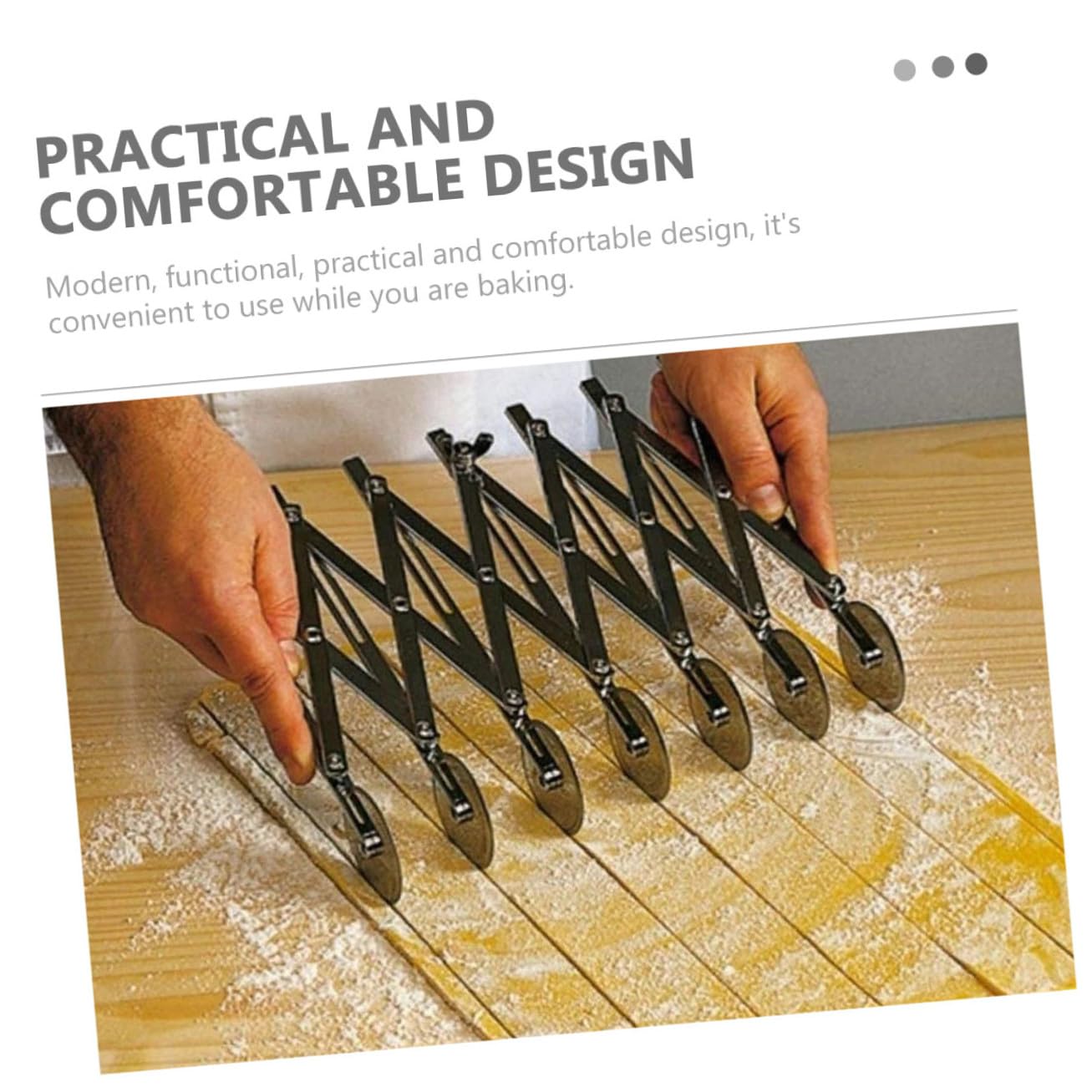 UKCOCO Coupe-pâte Réglable Acier Inoxydable Coupe-pizza à Roues pour Pâtisserie et Découpe de Pâte Outil Léger et Extensible pour Cuisine et Boulangerie