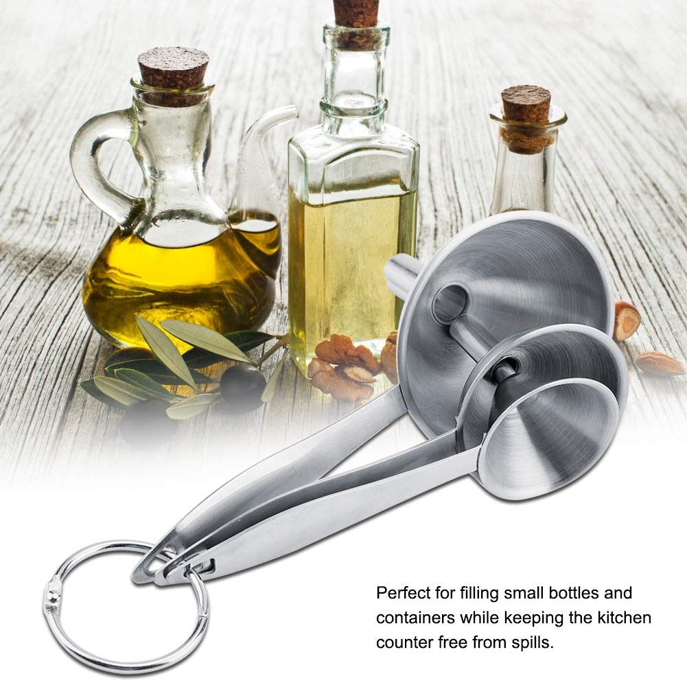 Edelstahl-Trichter Set - 3-teilig Mit Reinigungsbürste Für Küche & Handwerk