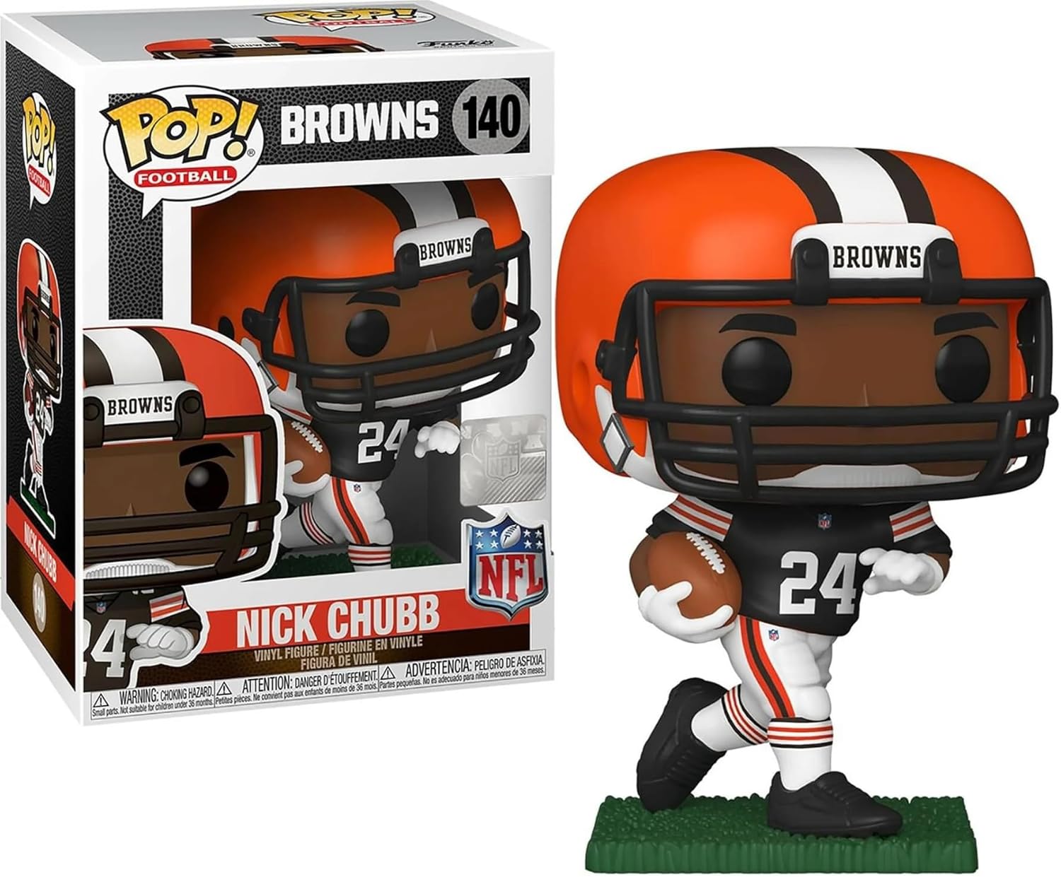 POP Football: Browns - Myles Garrett (Home Uniform) Funko Vinyl Figure (Bundled with Compatible Box Protector Case), Multicolor, 3.75 inches