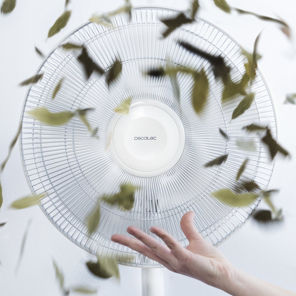 Cecotec Ventilador de Pie EnergySilence 540 Smart. 5 Aspas 16"(40cm) de Di‡metro, Oscilante, 3 Velocidades, Dos Alturas(78-135cm), Motor de Cobre, Temporizador de 7h, Mando a Distancia, 60W