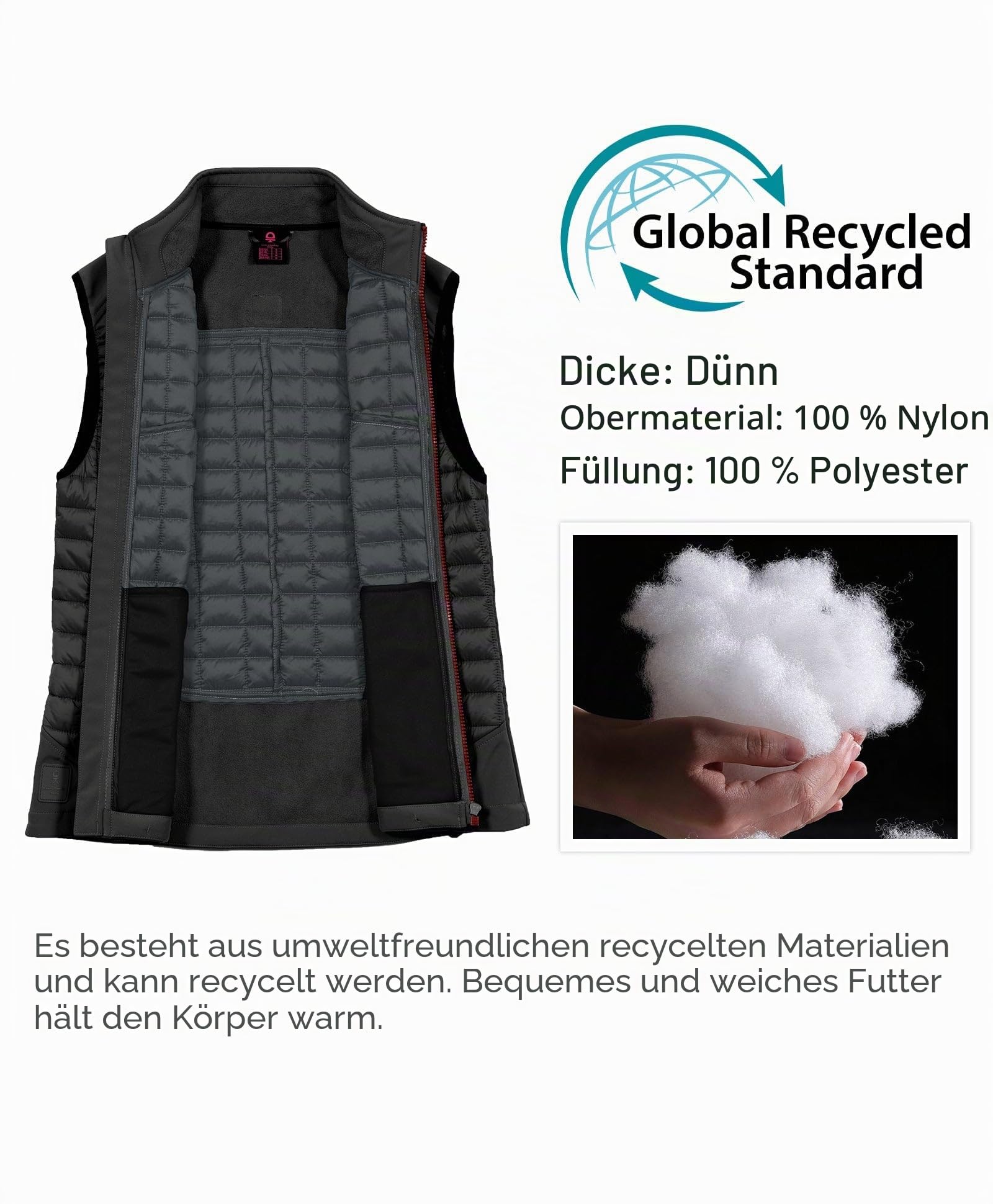 Little Donkey Andy Leichte Puffer Weste Damen Warme Ärmellose Outdoorjacke