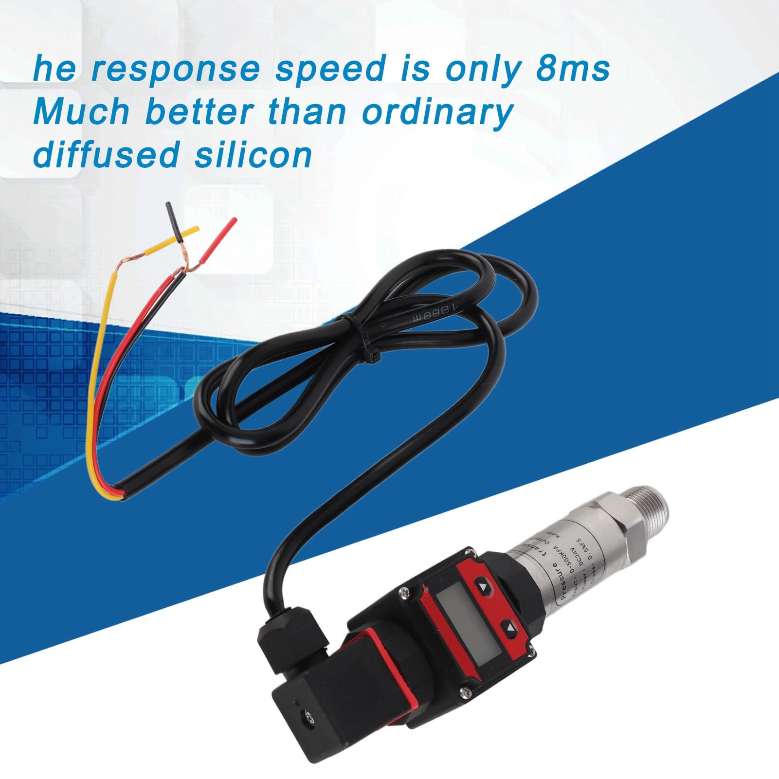 DC24V Piezoelektrischer Drucksensor 0-10V Ausgang, Silizium-Diffusionsdrucktransmitter 0-500KPa / 0-600KPa / 0-700KPa / 0-800KPa für Industrielle Überwachung (0–500 kPa)