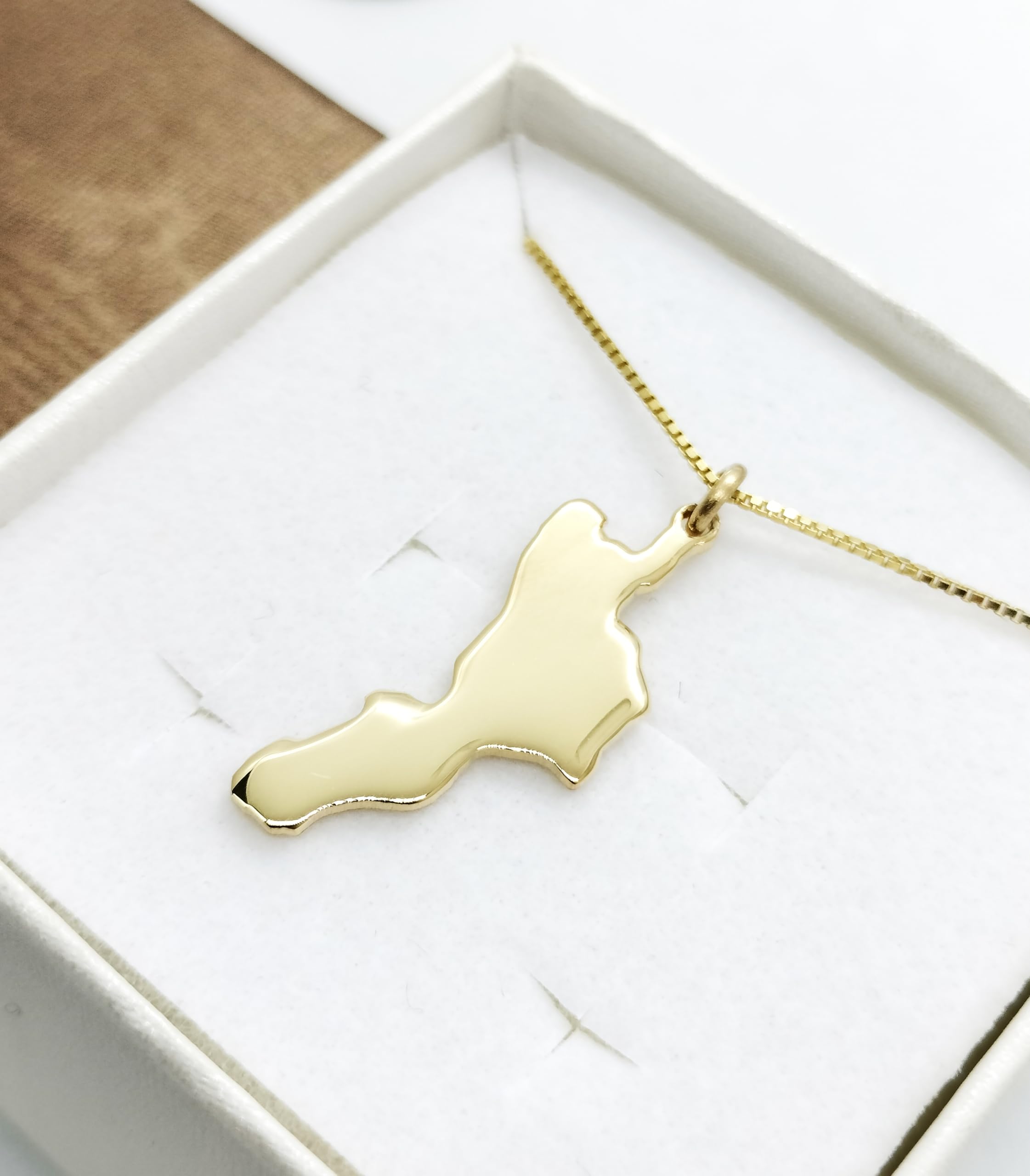 Generico Collana Uomo Donna Regione della Calabria Argento 925 Placcata Oro 18k Fatta a Mano e Personalizzabile (50 cm)