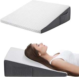 Cozymaker 7.5" Bed Wedge Pillow - Cooling Memory Foam for Acid Reflux, Snoring, Post-Surgery, Leg Elevation & Back Support