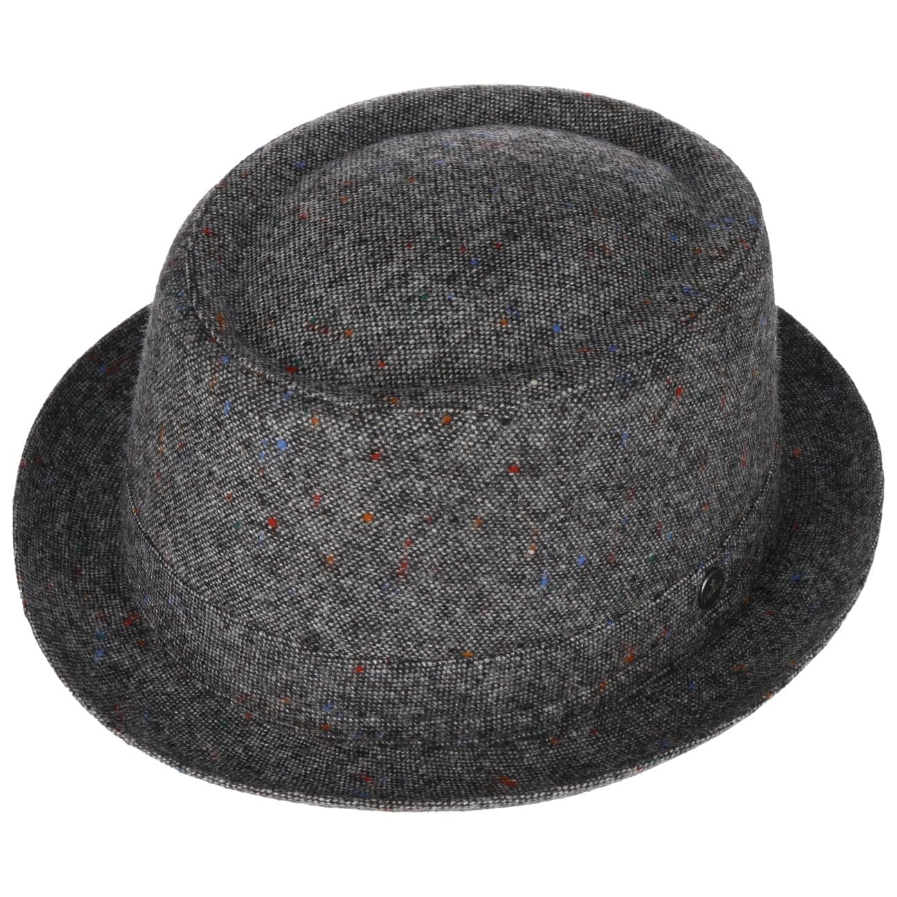 Lierys Colour Spots Pork Pie Wool Hat Men Grey 7 1/4-7 3/8