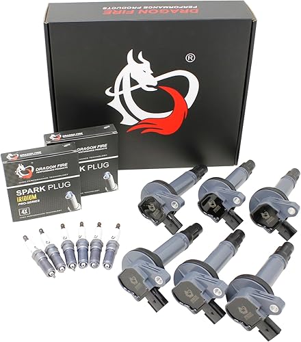 DRAGON FIRE PERFORMANCE Bobinas de encendido y bujías de iridio compatibles con Ford Flex Taurus Edge Explorer F150 Interceptor Lincoln Continental