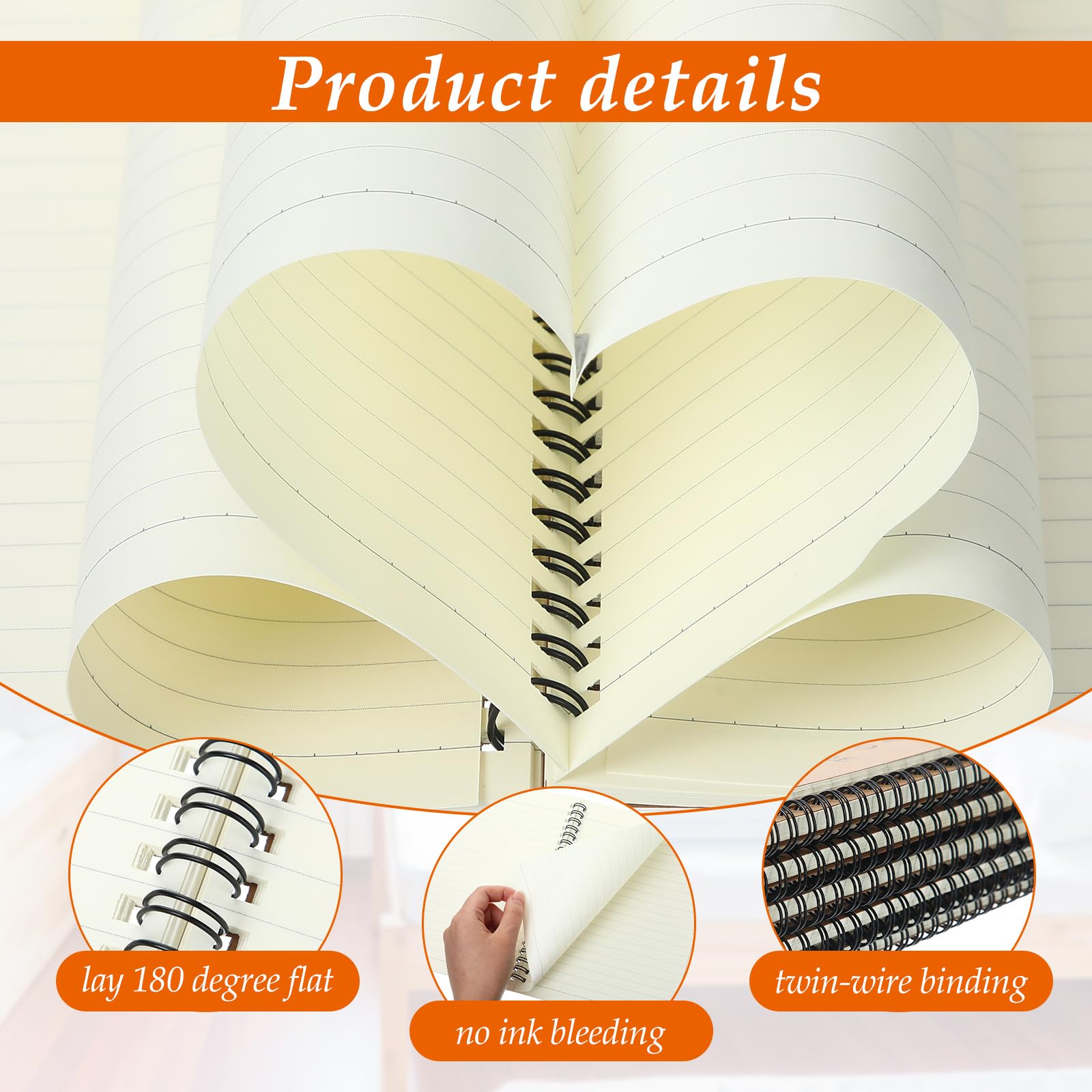 Colarr Lot de 24 carnets à spirale inspirants A5 - Cadeau de remerciement - 15,2 x 20,3 cm - 100 pages/50 feuilles lignées - Journal ligné pour employé, collègue, enseignant, infirmière (marron)