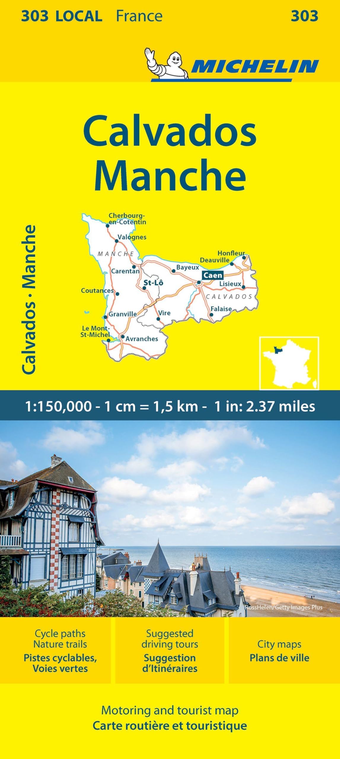 Calvados Manche - Michelin Local Map 303 Map by Michelin (Sheet map, folded)