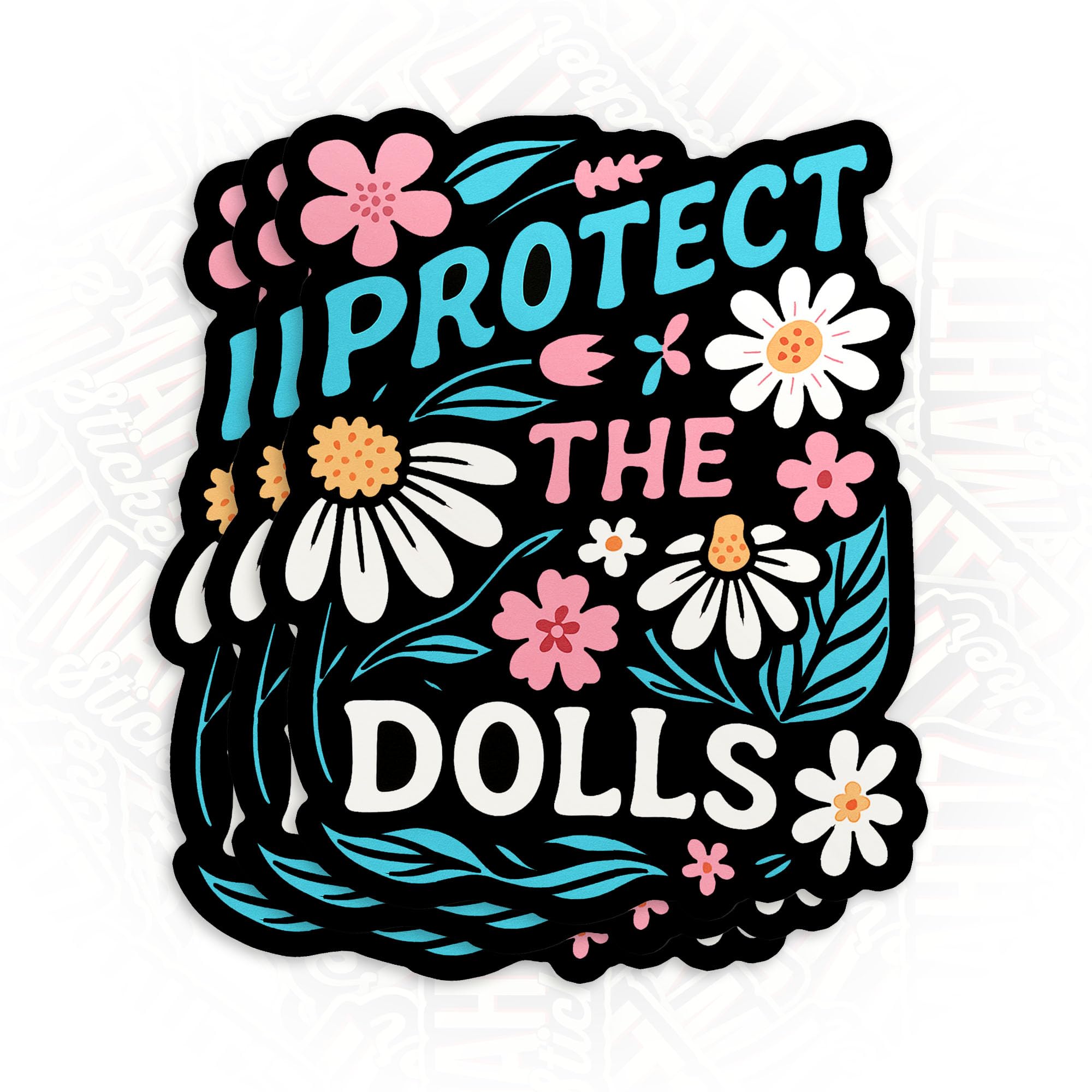 Photo 1 of (3Pcs) Protect The Dolls Stickers - Trans Rights LGBTQ Sticker Equality Human Rights Die-Cut Waterproof Vinyl Sticker for Laptop Water Bottle Phone Kindle Decal Stuff Gifts for Her Him 2 Inches