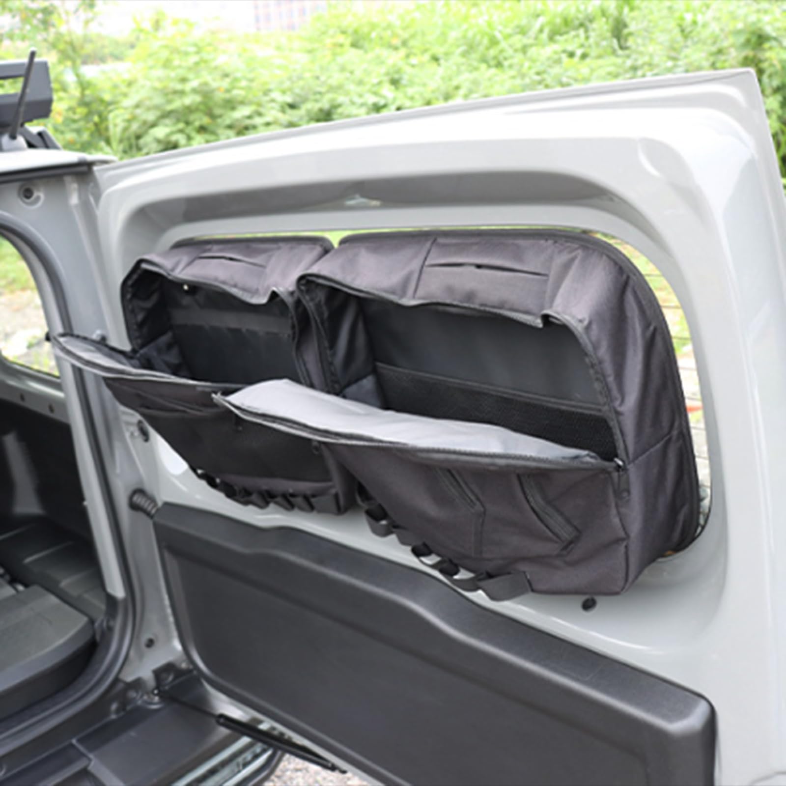 harayaa Bolsa para Puerta Trasera Organizadora para Maletero con Compartimentos Material Oxford Resistente Instalación con Ventosas Adecuada para Vehículos To, Style a