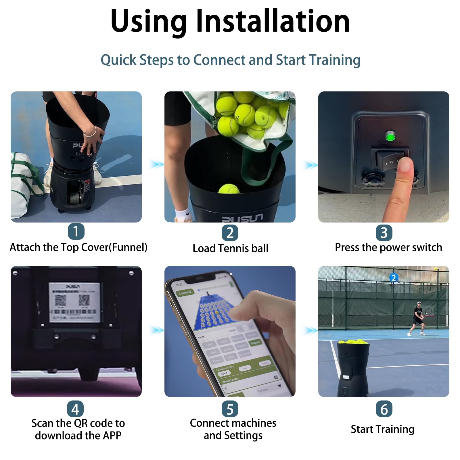 PP Mini PRO Tragbare Pickleball-Maschine, leicht und kompakt, perfekt für Training und Übung auf dem Platz, inklusive Fernbedienung, kann 45 + Pickleball-Bälle aufnehmen