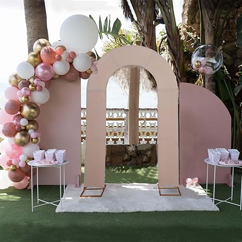 Miniatura 2 de Efavormart - Cubierta de fondo de arco abierto de elastano de 7 pies, funda de arco de boda en forma de U de doble cara