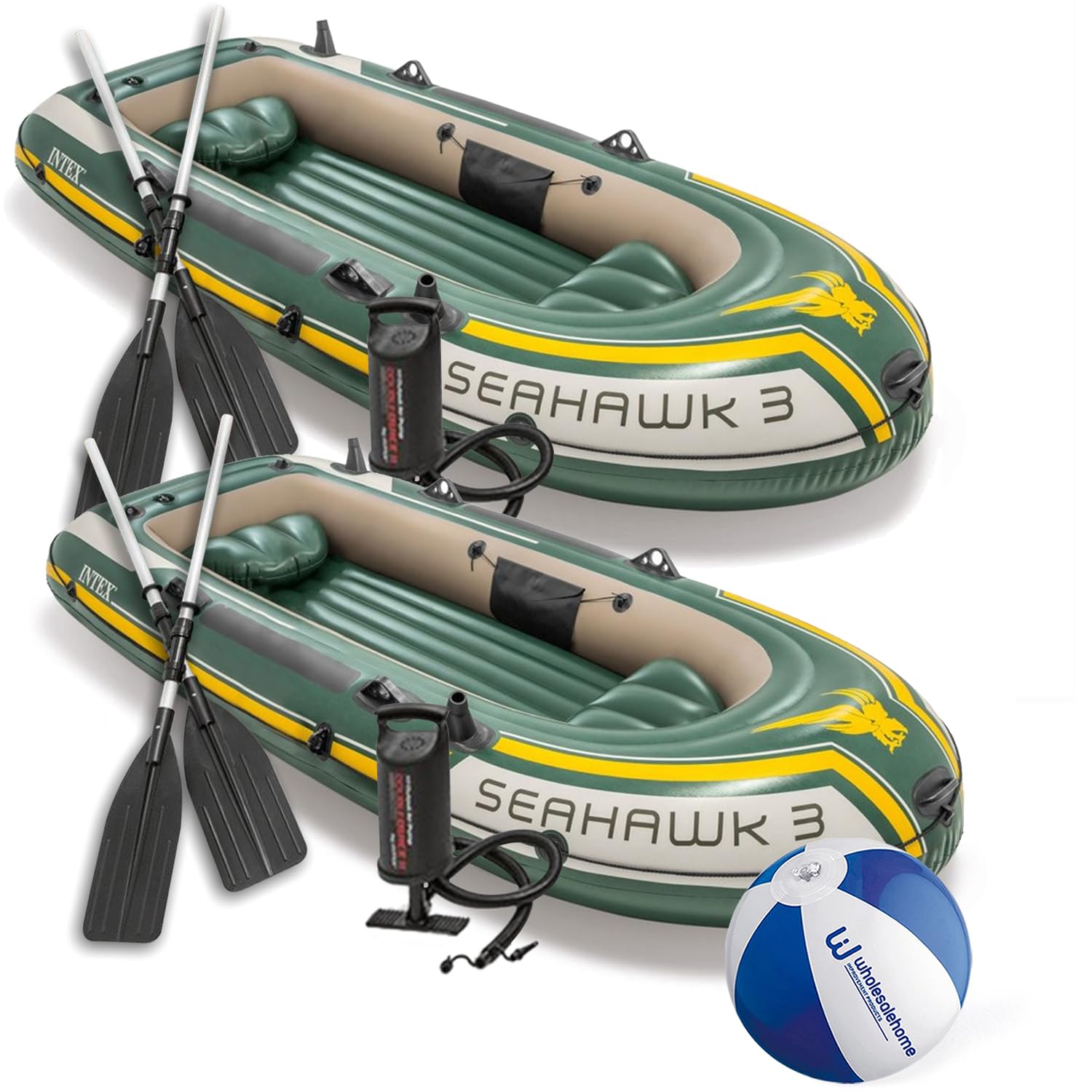Buy Intex 68380EP Seahawk Raft, 2Pack Heavy Duty Inflatable Boats for