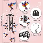 Carillons de vent colibri pour l'extérieur - Cadeaux colorés de colibri pour femmes et hommes, anniversaire, fête des mères pour maman, grand-mère, carillons de vent commémoratifs pour décoration de jardin, patio, cour