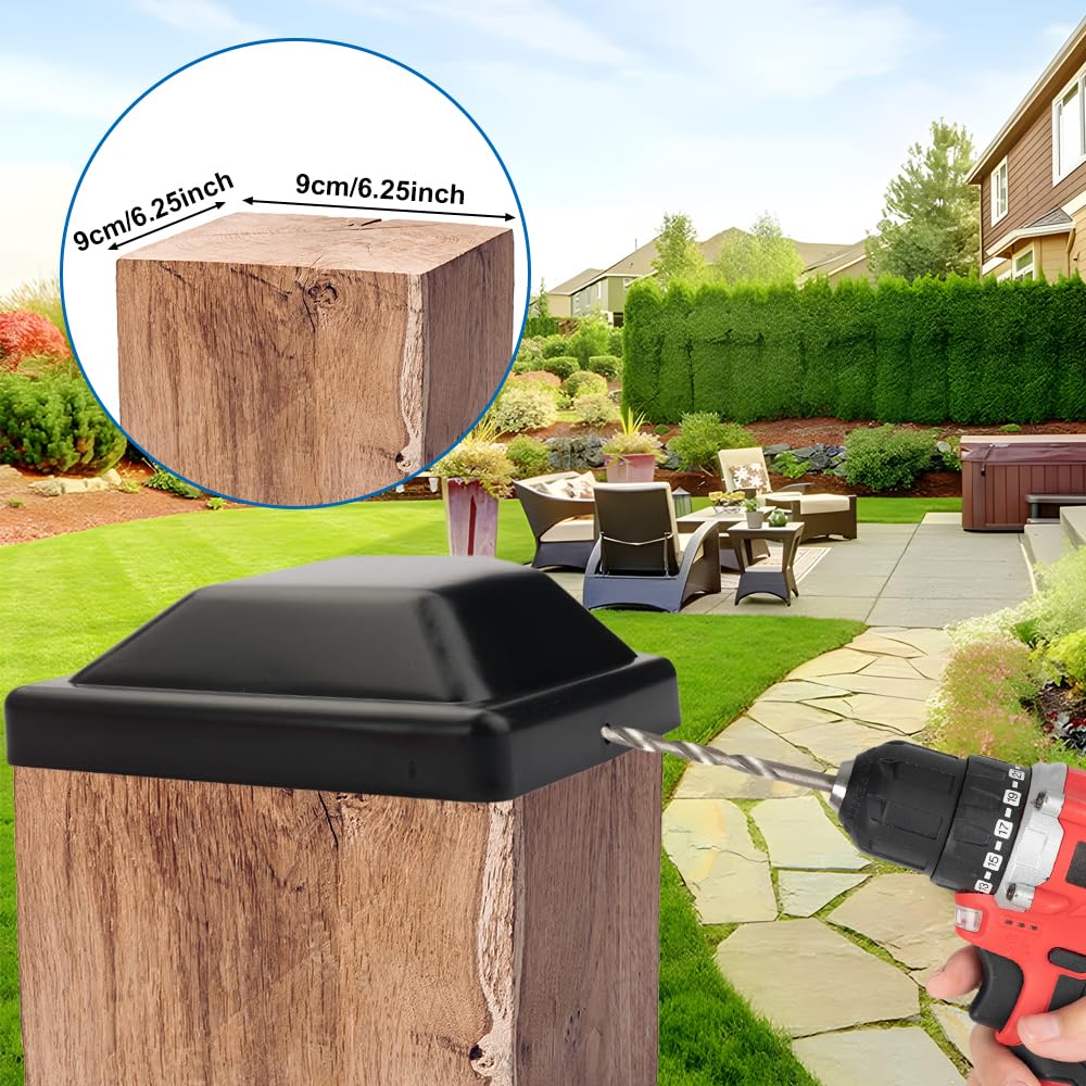 PNXKTXO Lot De 6 Capuchons De Poteau De Clôture En Bois (8,9 X 8,9 Cm