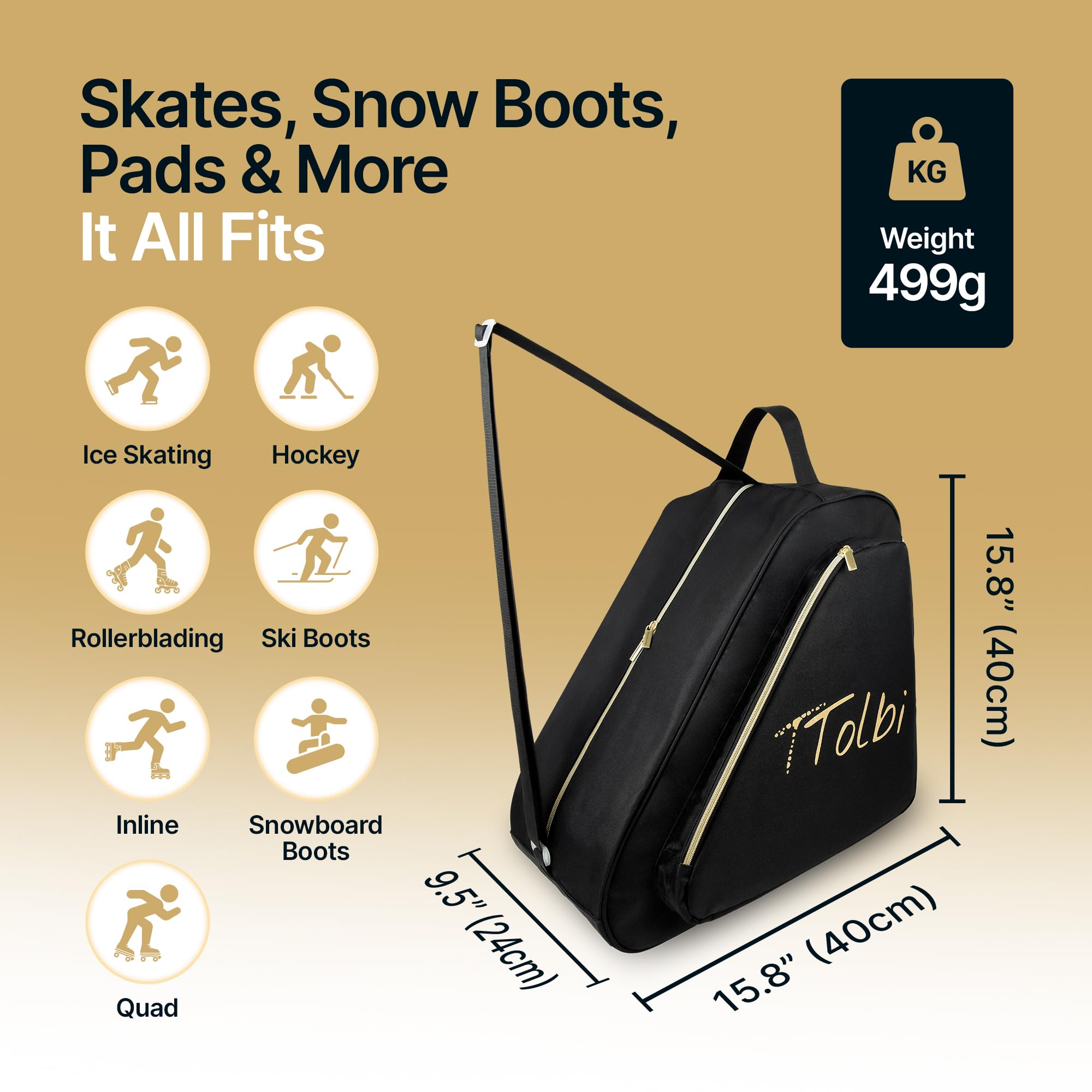 Sac De Transport Pour Patins à Roulettes YUANGANG – 3 Couches, Taille 44, Léger Et Respirant (4 Couleurs)
