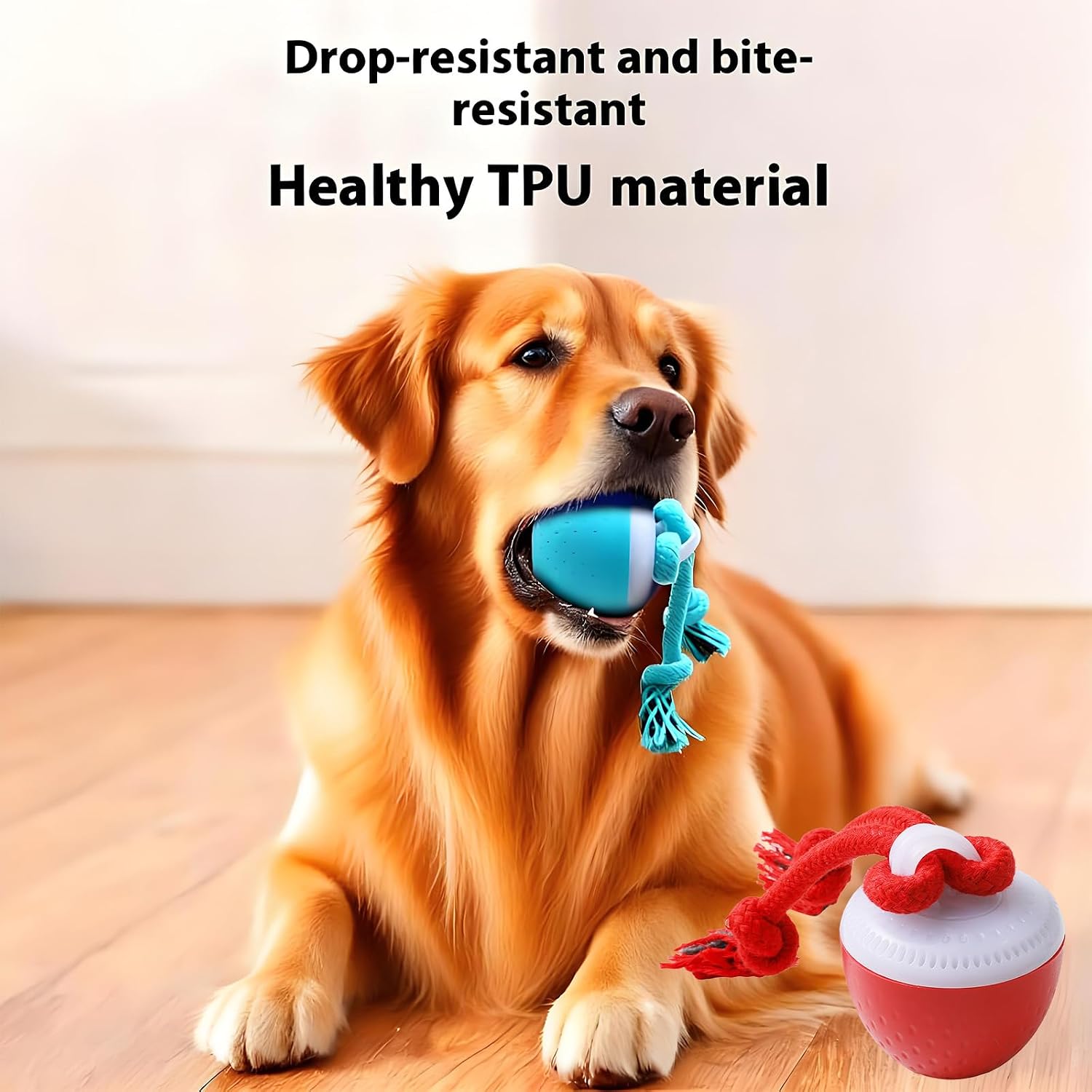Interactive Dog Ball Toy with Birdsong & Rope, Automatic Moving Dog Toy image 4
