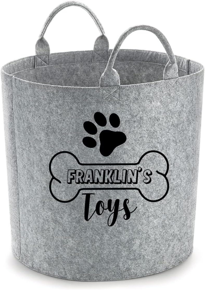 Daytripper Personalised Toy Box For Dogs Paw Print Custom Name Dog Bone
