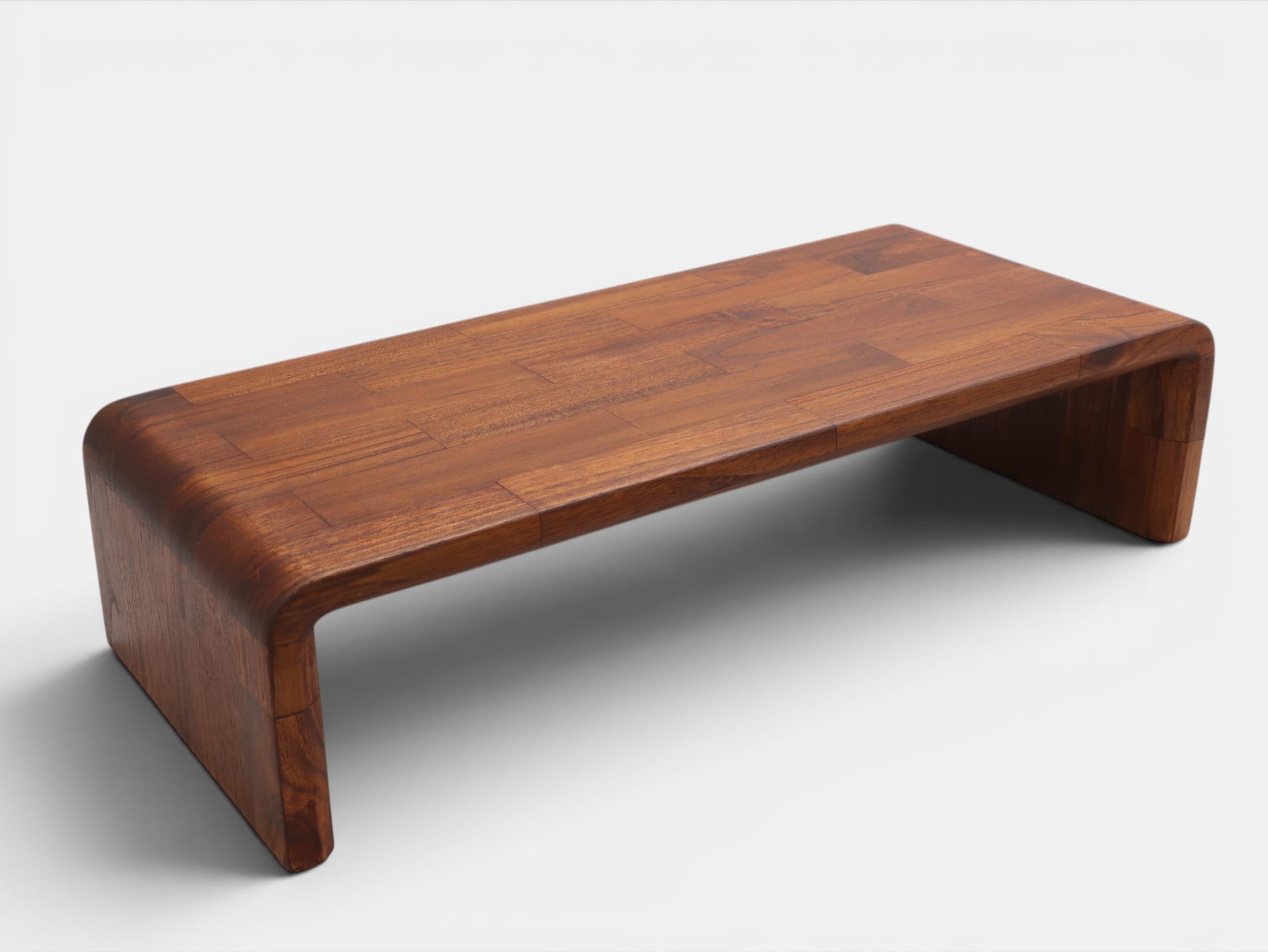 Solid Wooden Computer Monitor Stand | Handmade Wooden Monitor Riser with Rounded Edges | Karlby Styled | Desktop Organizer | Ergonomic Desk Shelf | WALNUT Finish || NEW LAUNCH-image-41