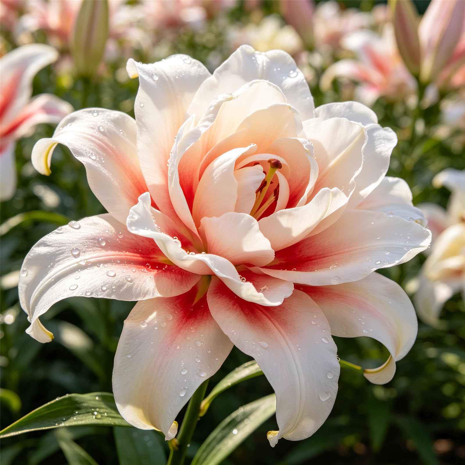 Exquisites Lilien,lilium Gefüllte Blüten,Einfach zu pflegen,Eine bezaubernde Gartendekoration,Schnellwüchsig,Ideal für Gartenanfänger-10Rhizome-E