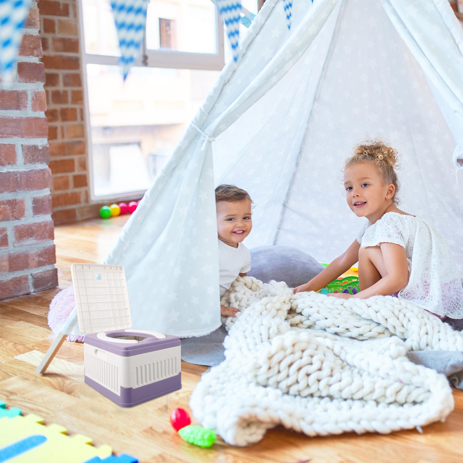 STOBAZA Inodoro Ligero Plegable y Portátil Camping Actividades o para Durable al Aire Libre Adecuado para Adultos y Niños en Viajes Emergencias