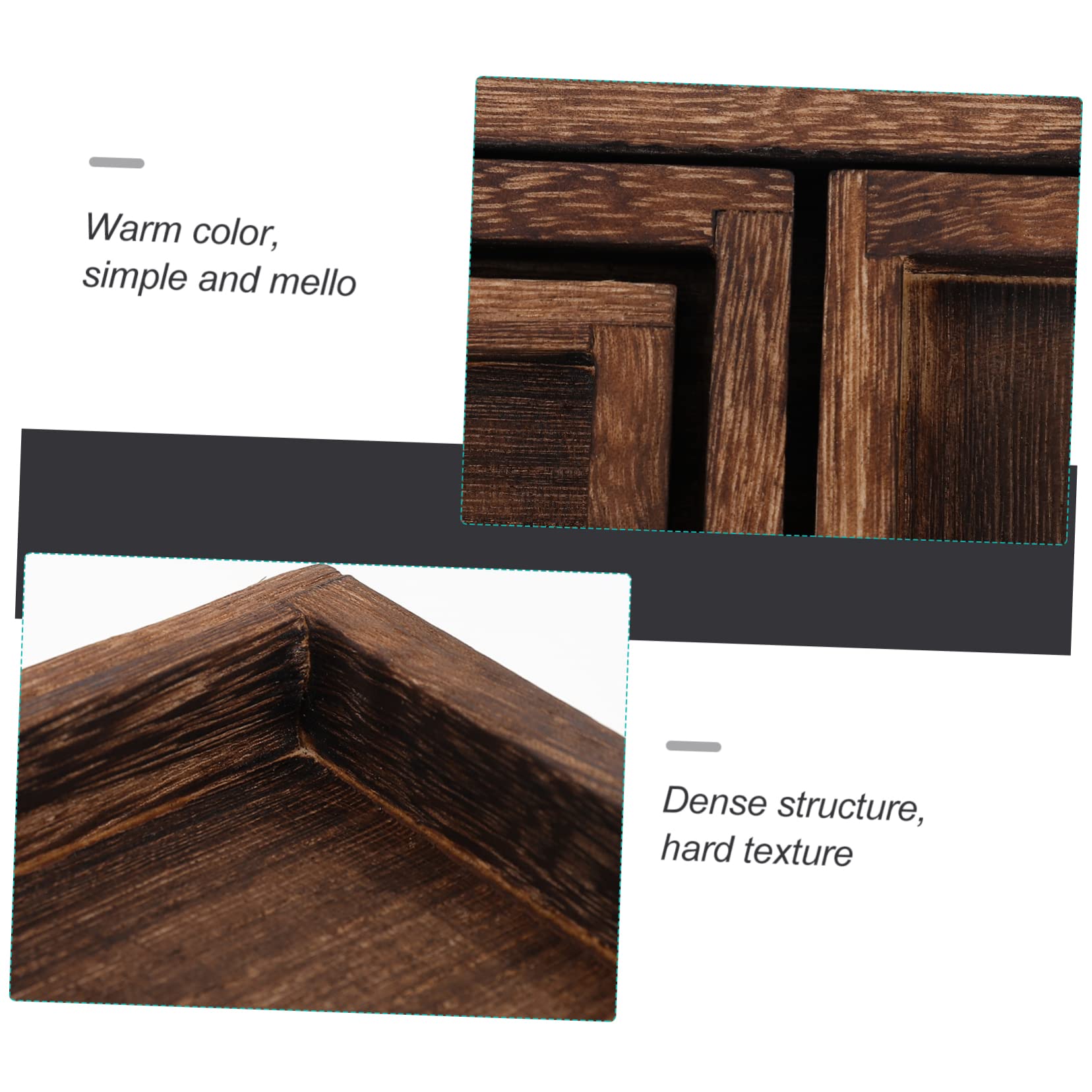 Cabilock Bandeja de Té de Madera Rectangular, Juego Compartimentos | Diseño Simple, Superficie Lisa E, Biodegradable, Formato de Inicio para Vajilla y Servicio