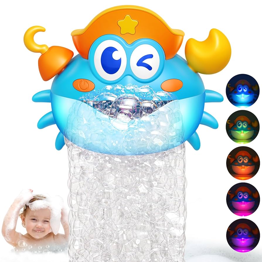 Baby Bath Toys Crab&Frog Bubble Machine Bathroom Toys For Children Funny Automatic Music Bathtub Abs