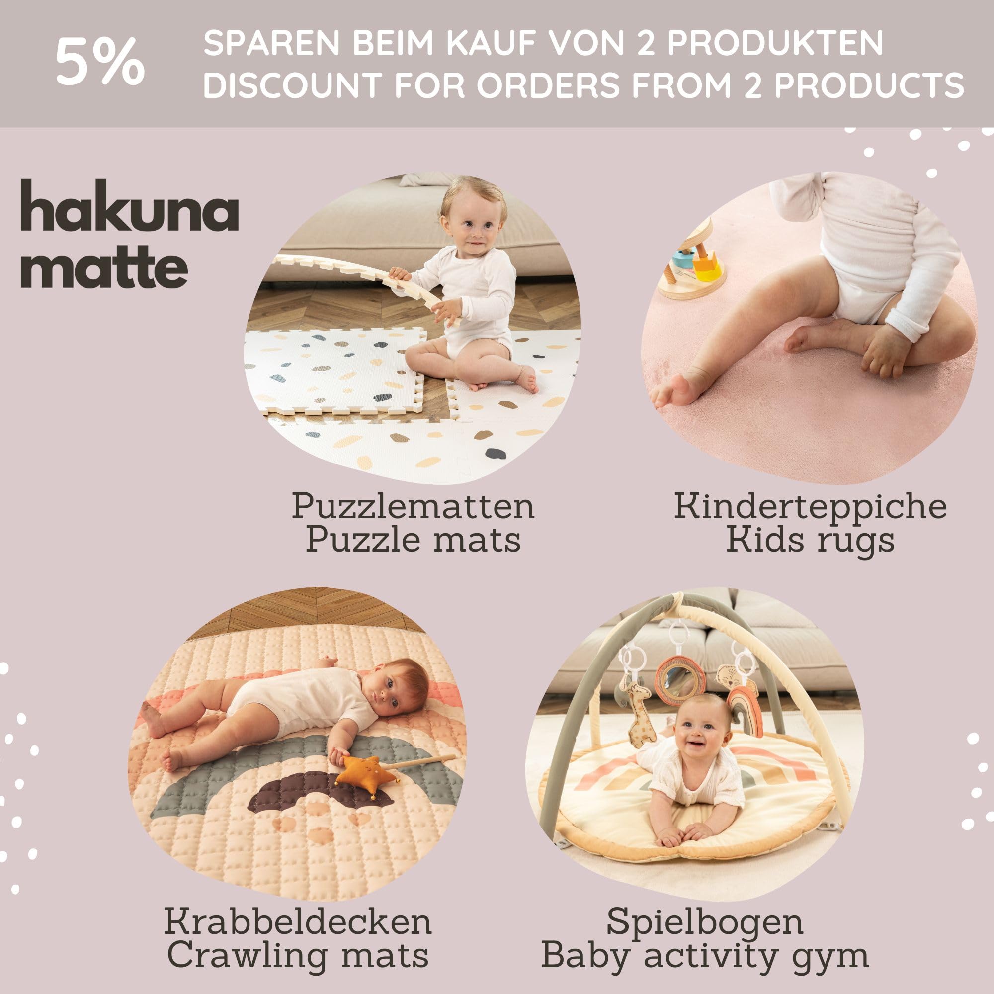 Hakuna Matte - Pianka do zabawy dla niemowląt i dzieci - 12 płytek z pianki EVA z motywem zwierzęcym w kartonowym pudełku nadającym się do recyklingu - mata do puzzli 20% grubsza i bardziej miękka