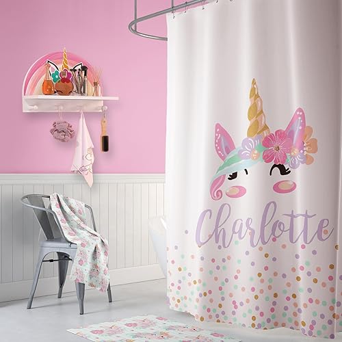 Miniatura 6 de Garybank Estante de pared de unicornio para dormitorio de niñas, decoración de arco iris, perchero para niños con ganchos, soporte flotante montado