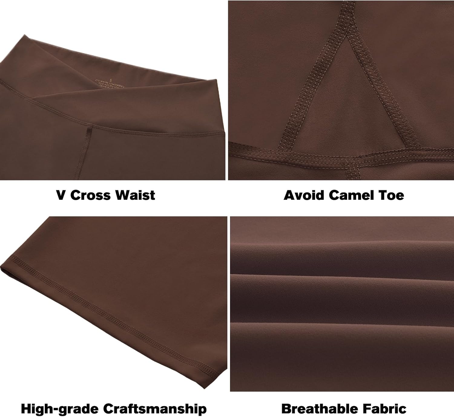 keriffe Womens Crossover Biker Shorts 5" High Waisted Yoga Workout Athletic Running Spandex Shorts - Image 5