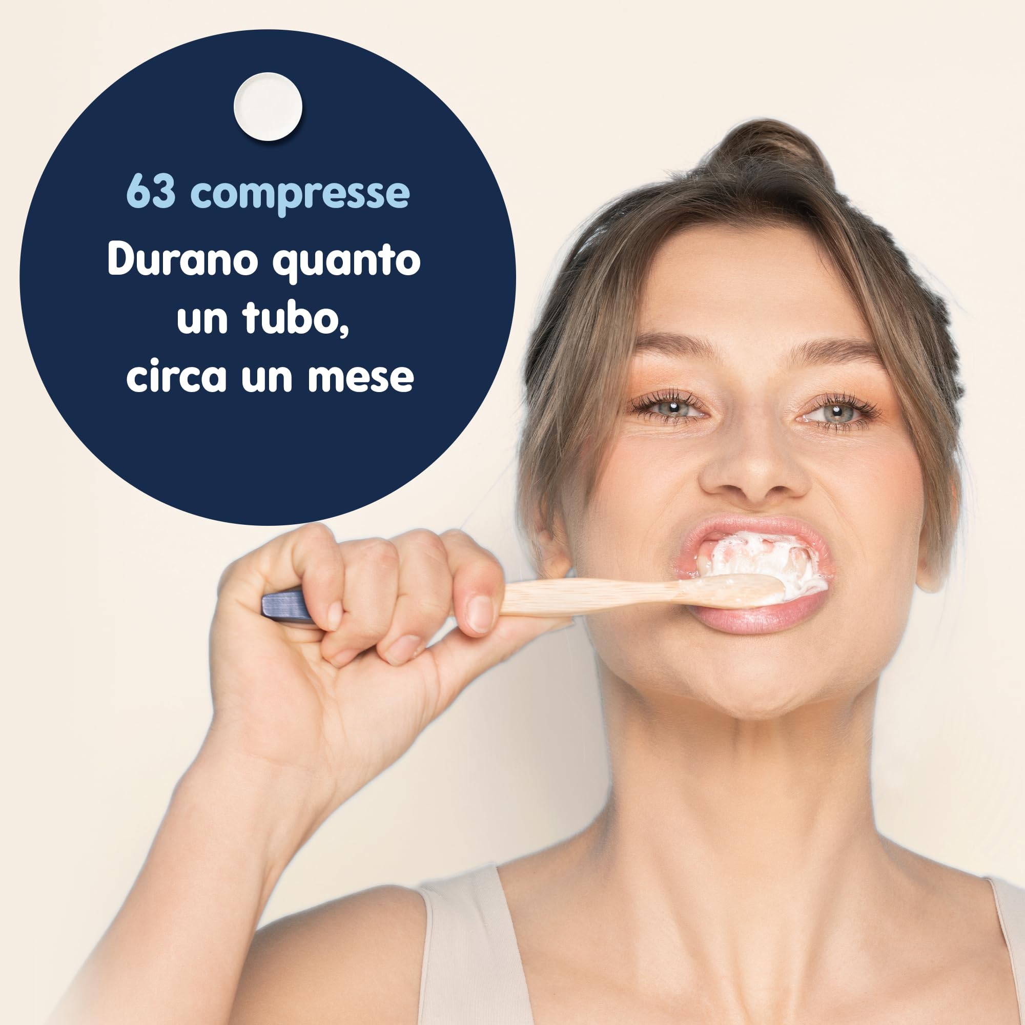 Compresse per spazzolino Smyle - Vegano, contiene fluoro, dentifricio solido biodegradabile e senza plastica, confezione da quattro (8 x 63 pezzi)