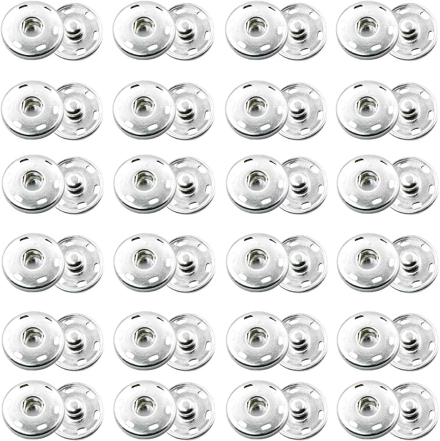 - On Blow Metal Sew-on Snap Press Buttons, Rust Proof, Pack of 130, (Size 1) 8 mm