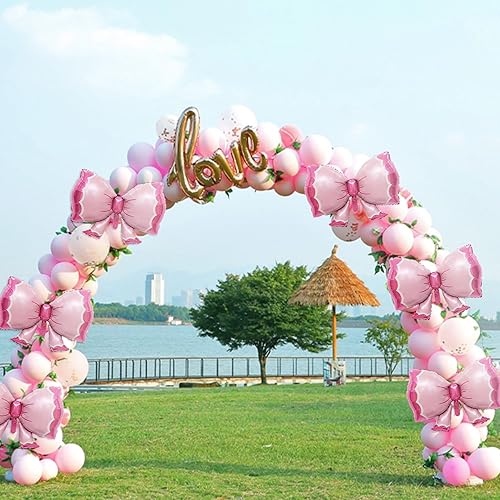 Miniatura 3 de PANRRPERS Globos de lazo para niñas, globos de helio, lazos rojos, decoraciones de revelación de género para fiesta de cumpleaños, boda, baby