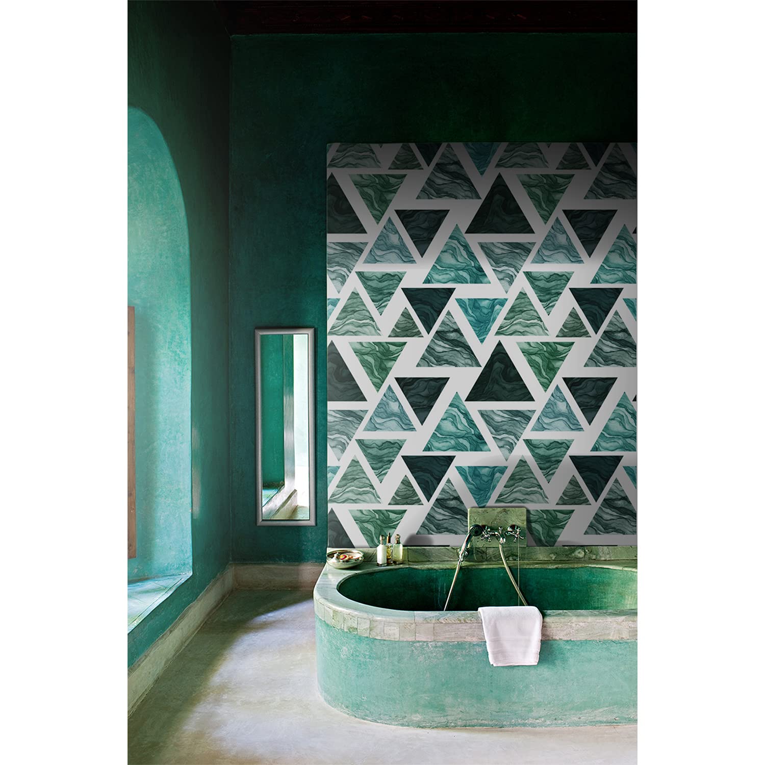 Papier peint triangles 250x250cm muralo en latex pour meuble et salon