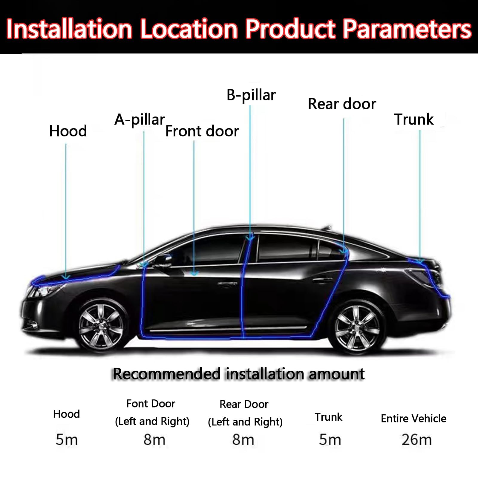 Guarnizione per Portiera Auto per Dacia Spring 2021–2025 Electric City Car, Guarnizione in Gomma per Portiera Auto, Striscia Sigillante Fonoassorbente Autoadesiva per Auto,26m Length