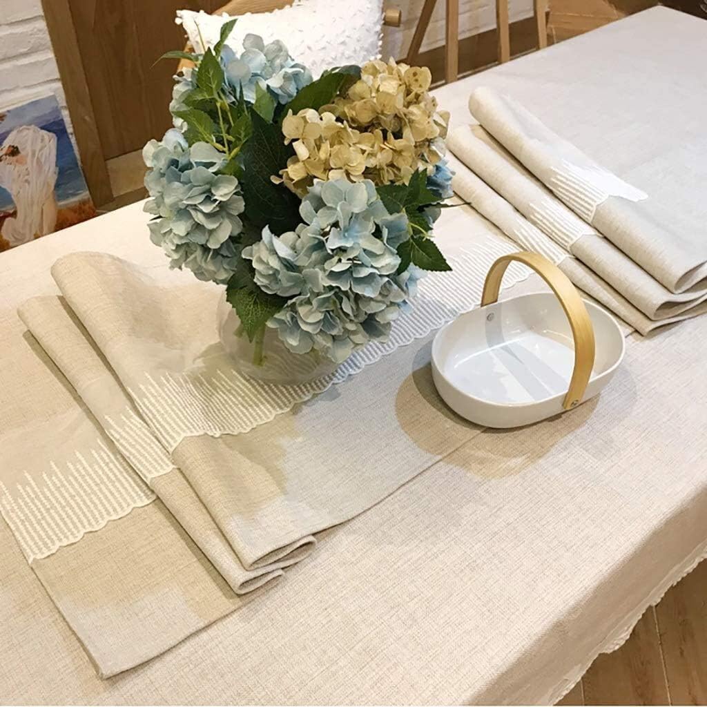 Lace Table Runners Vintage Burlap Table Runners White Lace Hessian Table Runner Natural Jute for Wedding Festival Event Table Decoration Gourmet Dressing (B 45*220cm)