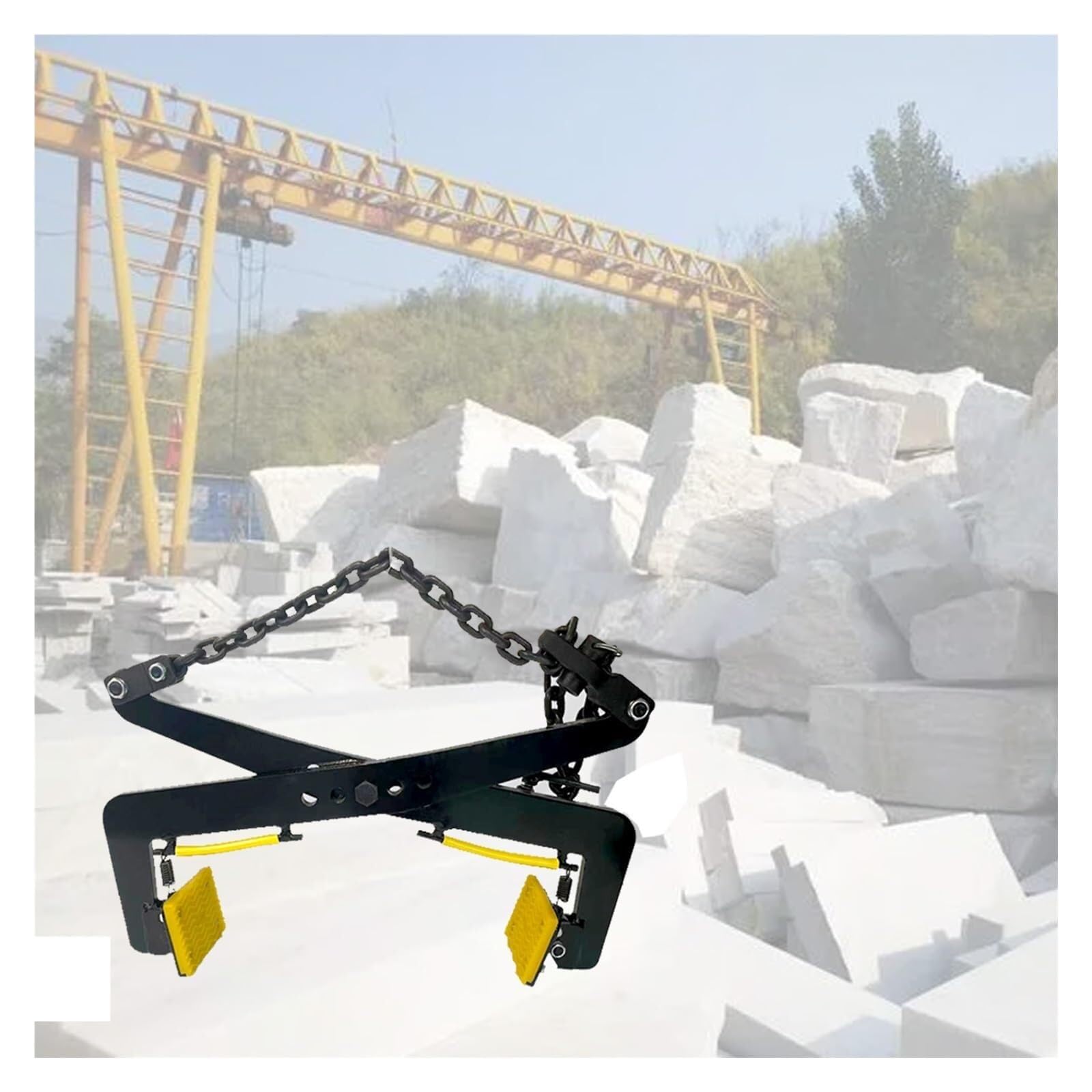 Lifting Clamp Granite Slab Lifting Clamp Adjustable Range for Carrying and Vertical Transport with Rubber Ch Black(28inch)