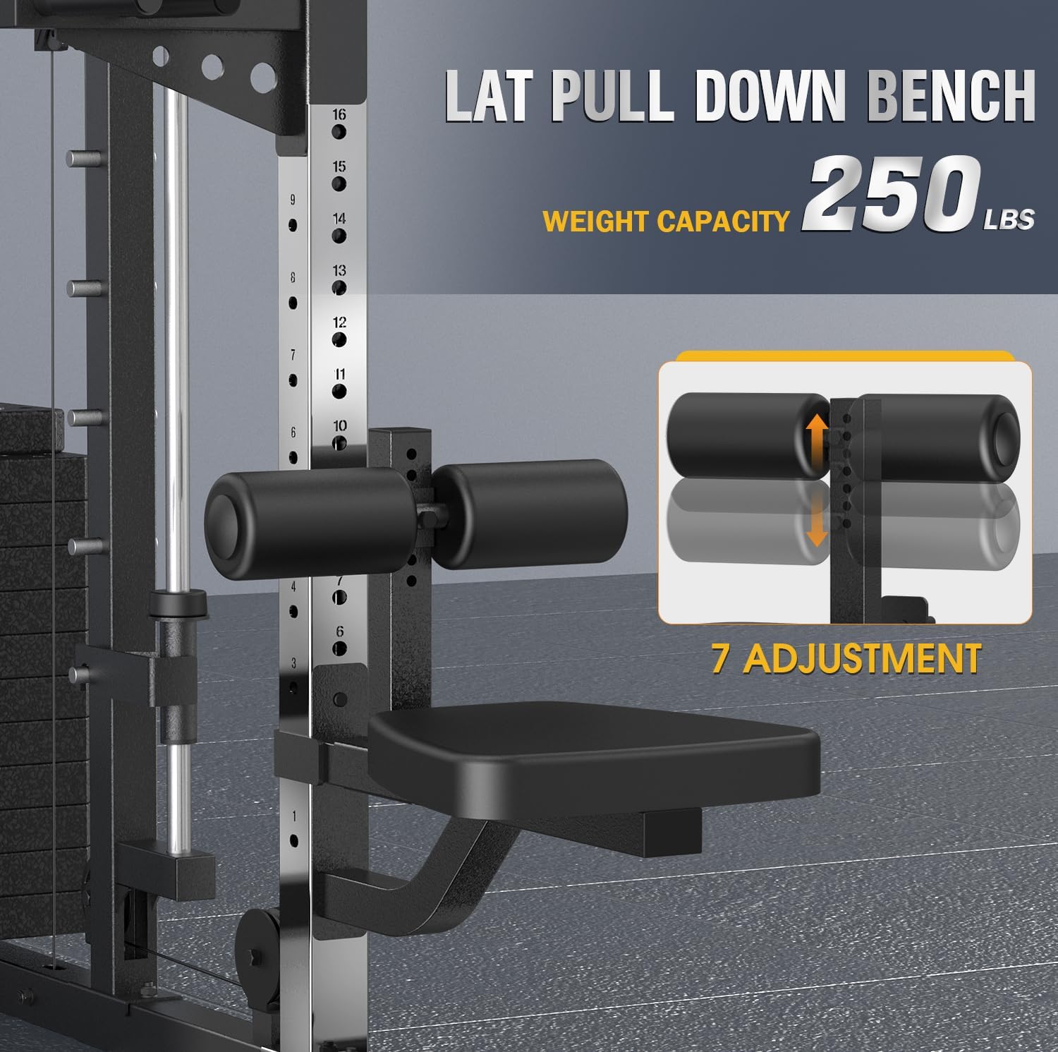 DONOW Smith Machine with Weight Stacks, Heavy Duty Home Gym System Power Cage Cable Crossover Machine Multi-Functional Trainer Ratio 1:1