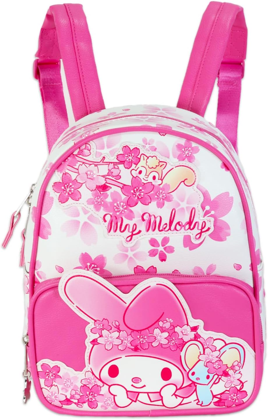 My Melody 10" Mini Backpack Set - 10" Faux Leather Purse and Bookmark Bundle