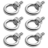 Vista 6 de Perno de ojo M8, perno de ojo de acero inoxidable, rosca masculina maquinaria hombro anillo de elevación perno de ojo, tornillo resistente