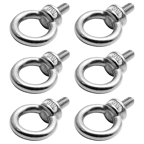 Miniatura 18 de Perno de ojo M10, perno de ojo de acero inoxidable masculino de la maquinaria del hilo del hombro que levanta el perno del ojo, perno de tornillo