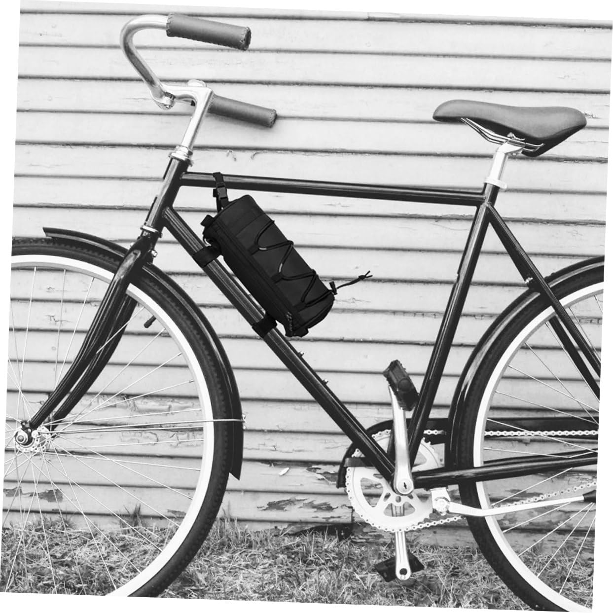 Borsa da Manubrio per Bicicletta 2 Pezzi 2, 5 in Nylon Nero | Cuciture Riflettenti, Design Multifunzione, Installazione Semplice, per Uscite Notturne e Attività All'aperto