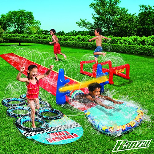 BANZAI Carrera de obstáculos de Agua Inflable Aqua Blast