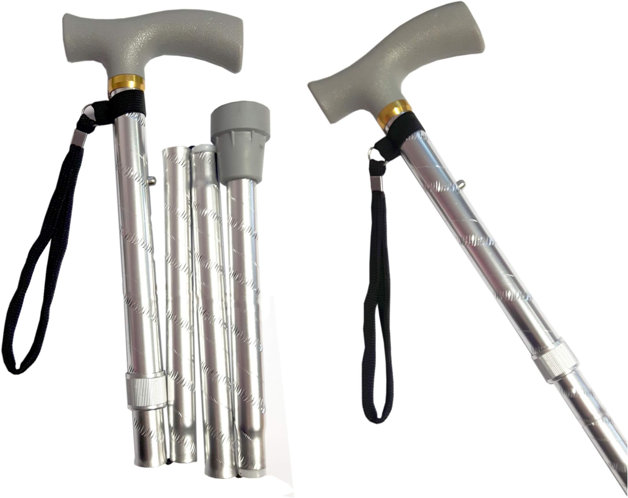 Ultracare - Compact Glitz Sparkle Folding Walking Stick (Silver)