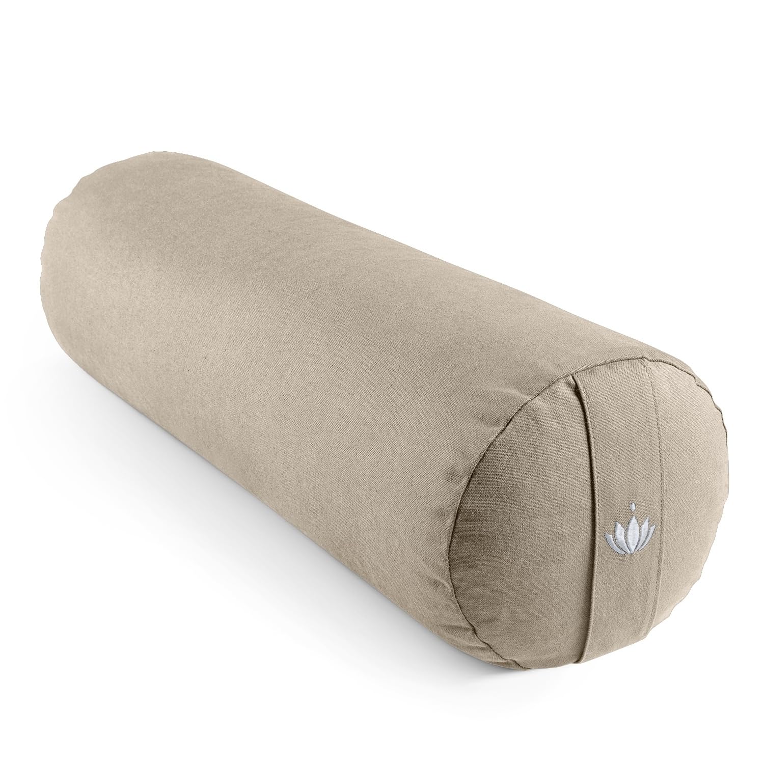 Lotuscrafts Rollo de Yoga para Yin Yoga Ø24 cm - Rollo de Yoga con Relleno de Espelta - Funda de Algodón Lavable - Rollo de Yoga para Yoga Restaurativo - Certificado Gots