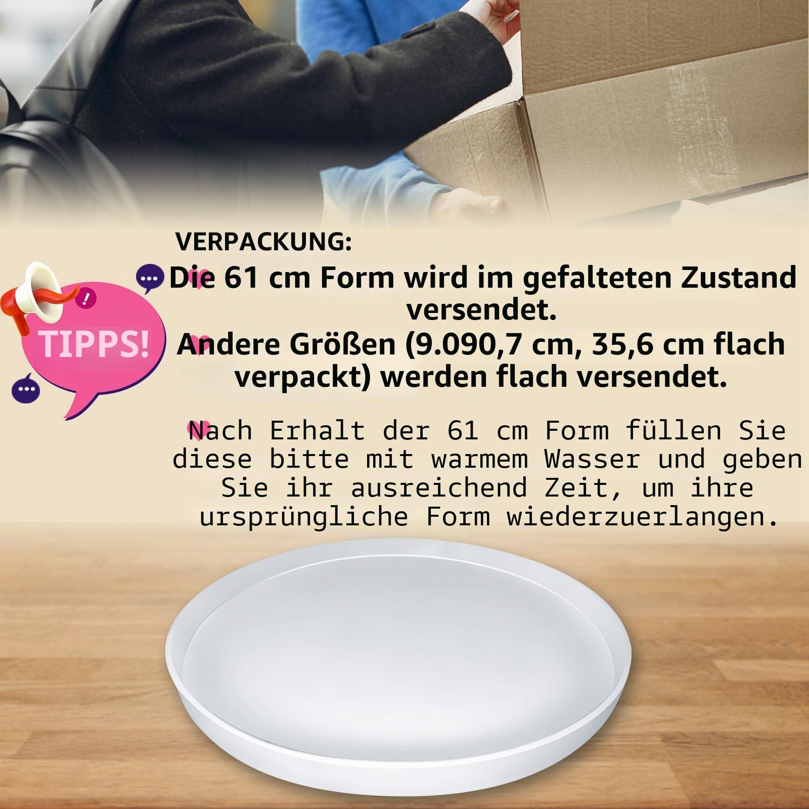 61 cm große Harz-Tischformen, extra große, runde Silikonformen für Epoxid-Tischplatte, Flusstisch, Couchtisch, Schneidebrett, DIY-Harzkunst, Heimdekoration