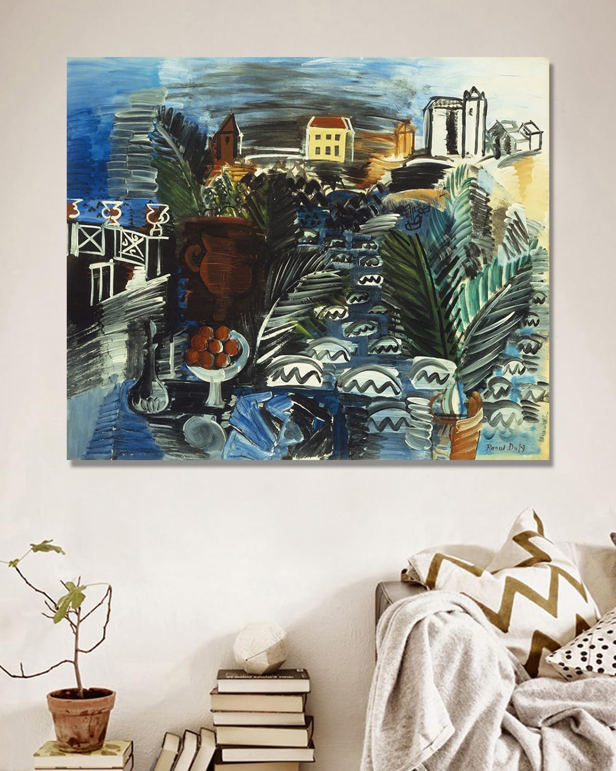 Raoul Dufy nadruki (martwa natura nad morzem), plakat podróżny w stylu vintage, sztuka impresjonistyczna, obraz ścienny na płótnie do dekoracji domu, 30 x 36 cm, tylko płótno